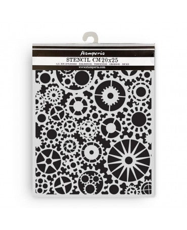 STENCIL STAMPERIA 20x25cm Voyages Fantastiques Gears Pattern 1