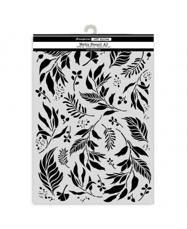 STENCIL Stamperia A3 Art Stories Leaves 1