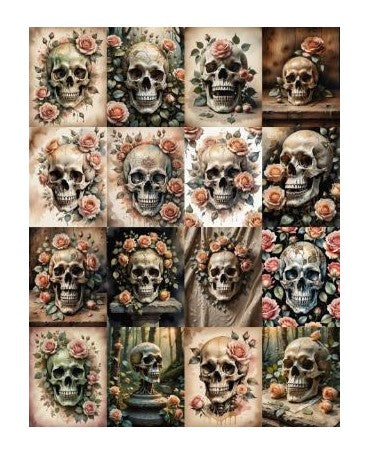 Papel Seda A4 Calavera Flores 1 1