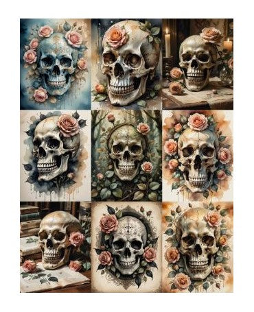 Papel Seda A4 Calavera Flores 4 1
