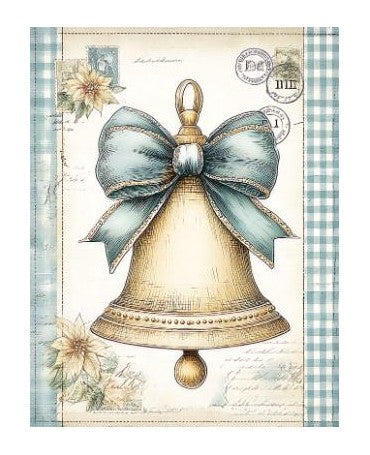 Papel Seda A4 Navidad Dibujo Azul 3 campana 1
