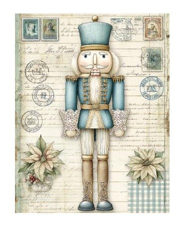 Papel Seda A4 Navidad Dibujo Azul 25 Cascanueces 1