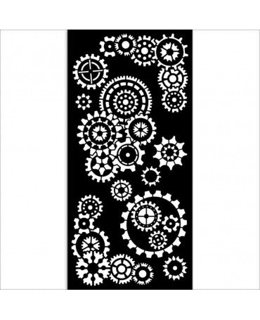 STENCIL Stamperia 12x25cm Gear up for Christmas Gears 1