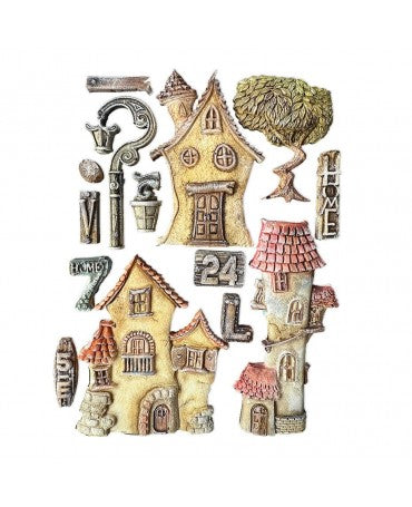 Molde STAMPERIA silicona A5 Furry Friends Houses 2