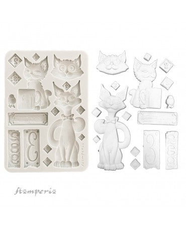 Molde STAMPERIA silicona A5 Furry Friends Cats 1