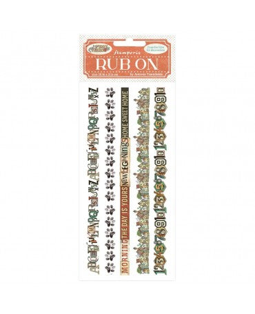 Transfer Rub On STAMPERIA Furry Friends Stripes 1