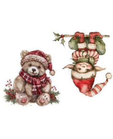 Papel Seda A4 Navidad Elementos 212 osito + elfo 1