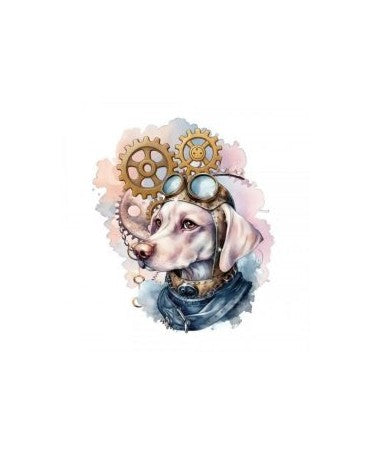 Transfer TEXTIL perro Steampunk 1