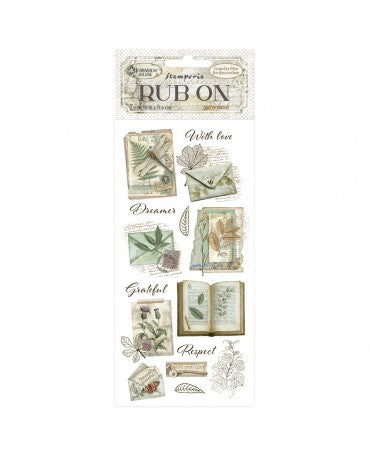 Transfer Rub On STAMPERIA Herbarium Silvae Botanical books 1