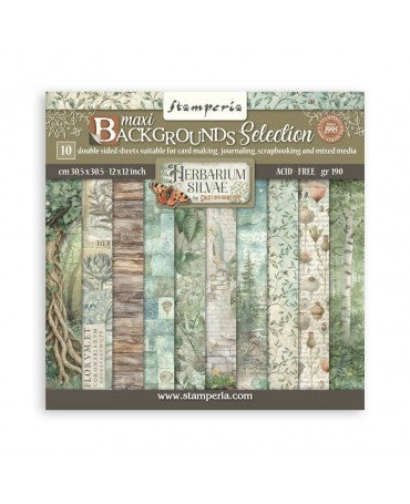 COLECCIÓN 30x30 STAMPERIA Herbarium Silvae Background 1