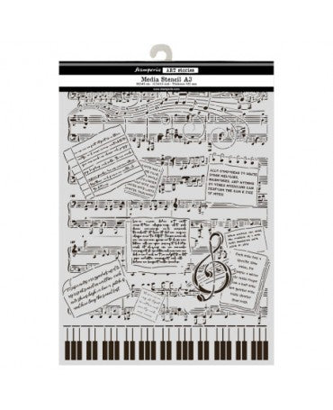 STENCIL Stamperia A3 Symphony music 1