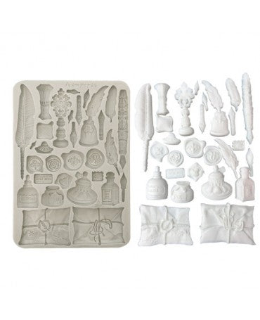Molde STAMPERIA silicona A5 Flowers and Poems Callygraphy 1