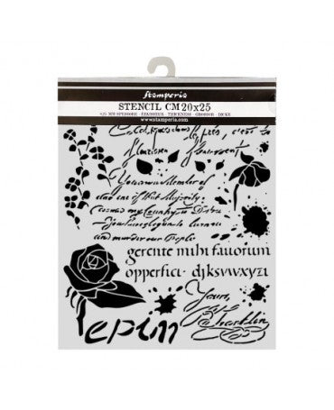 STENCIL Stamperia 20x25cm Flowers and Poems Latin Inspirations 1