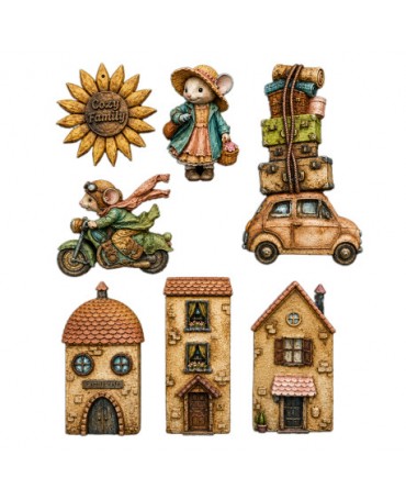 Molde STAMPERIA silicona A5 Cozy Family Birds 2