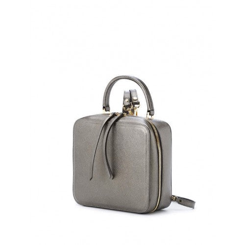 Bolso mochila de piel lucilla gris gianni chiarinni 1