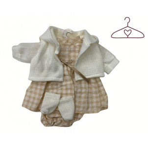 Ropita para muñecas cuadros beige v-38 llorens 1