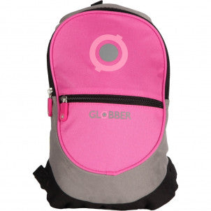 Mochila para patinete y bici rosa globber 1