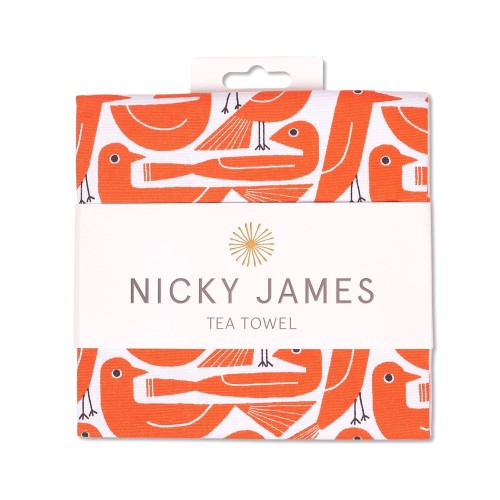 Graphic birds tea towel nicky james 2