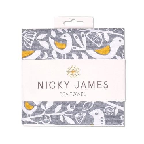 Doves grey tea towel nicky james 2