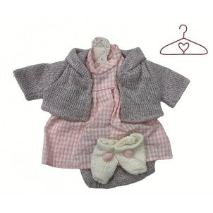 Ropita para muñecas cuadros rosa v-33 llorens 1