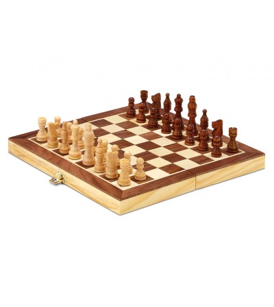 Ajedrez plegable pequeño de madera 2