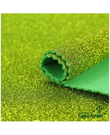 FOAM-GOMA EVA 40X60 GLITTER Verde 1