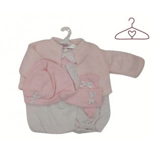 Ropita para muñecas conjunto motitas rosa rn-43 llorens 1