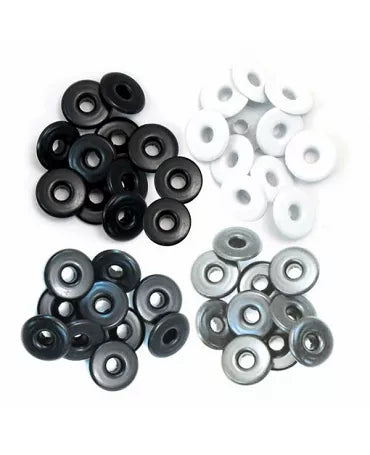EYELETS X 36 ALUMINIUM GREY WE R MEMORY KEEPERS WIDE 1