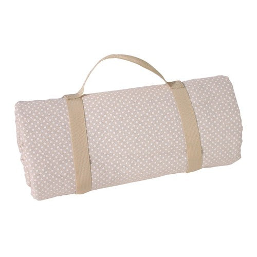 Mantel de picnic 140x280 beige puntos blancos jardins comtesse 1