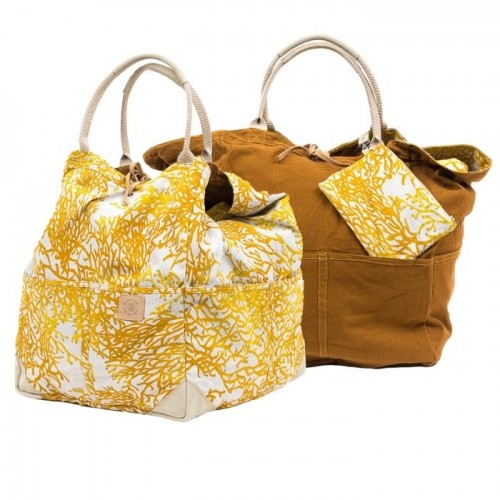 Bolso reversible riviera large yellow & caramel travaux en cours 2