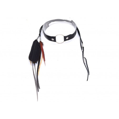Collar choker laihik noir ruby feathers 1