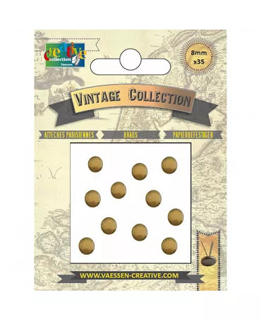 Brads Vintage 8mm x35 antiek goud 1