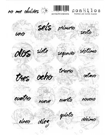 Stickers NO ME OLVIDES transparentes A5 NUMEROS 1