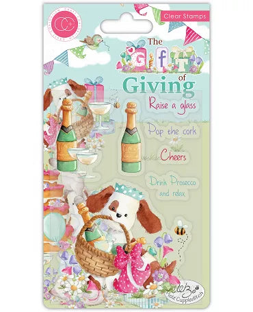 Sello Silicona CRAFT CONSORTIUM The Gift of Giving Clear Stamps Pop the Cork 1