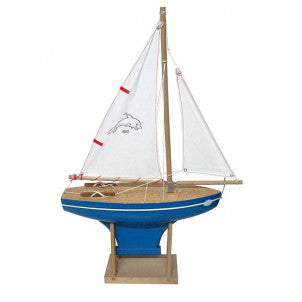 Velero de quilla cuadrada azul 30 cm tirot 1