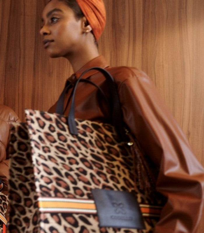 Bolso leopard shopper wide brown codello 2