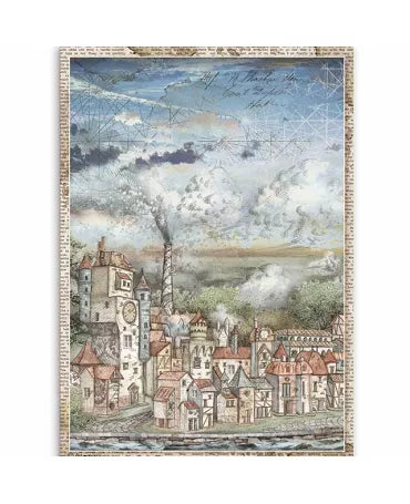 Papel arroz Stamperia A4 Sir Vagabond Cityscape 1