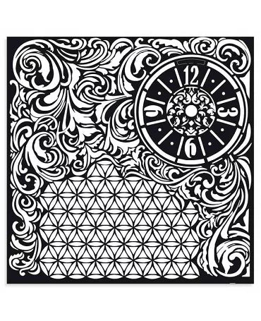 STENCIL Stamperia 30X30cm Clock and Texture 1