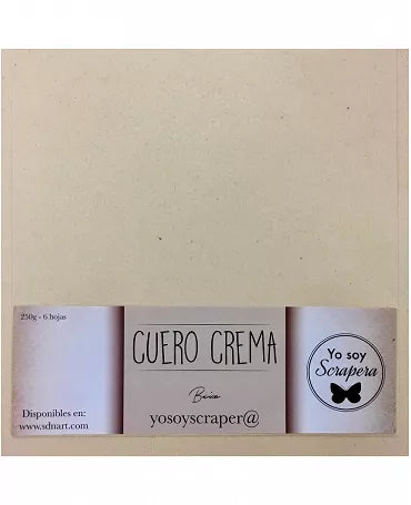 Cartulina Cuero Crema 30x30 pack 6 ud 1