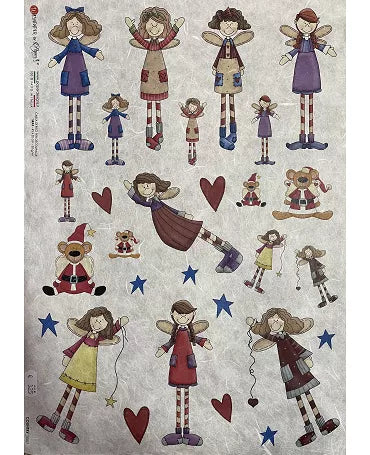 PAPEL ARROZ paperdesigns COUNTRY 0007 MUÑECAS HADAS 1
