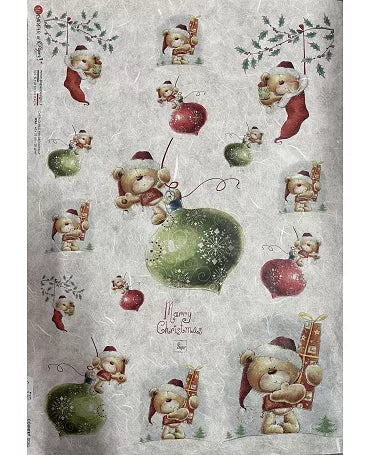 PAPEL ARROZ paperdesigns COUNTRY 0030 OSITOS NAVIDAD 1