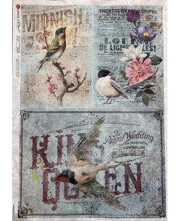 PAPEL ARROZ paperdesigns ANIMALS 0140 PAJAROS 1