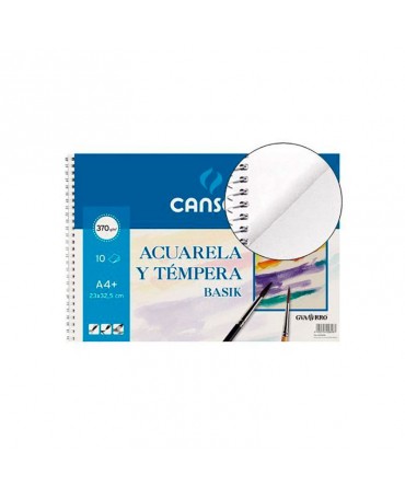 CUADERNO CANSON Bloc Acuarela y Témpera Basik A4 10h 1