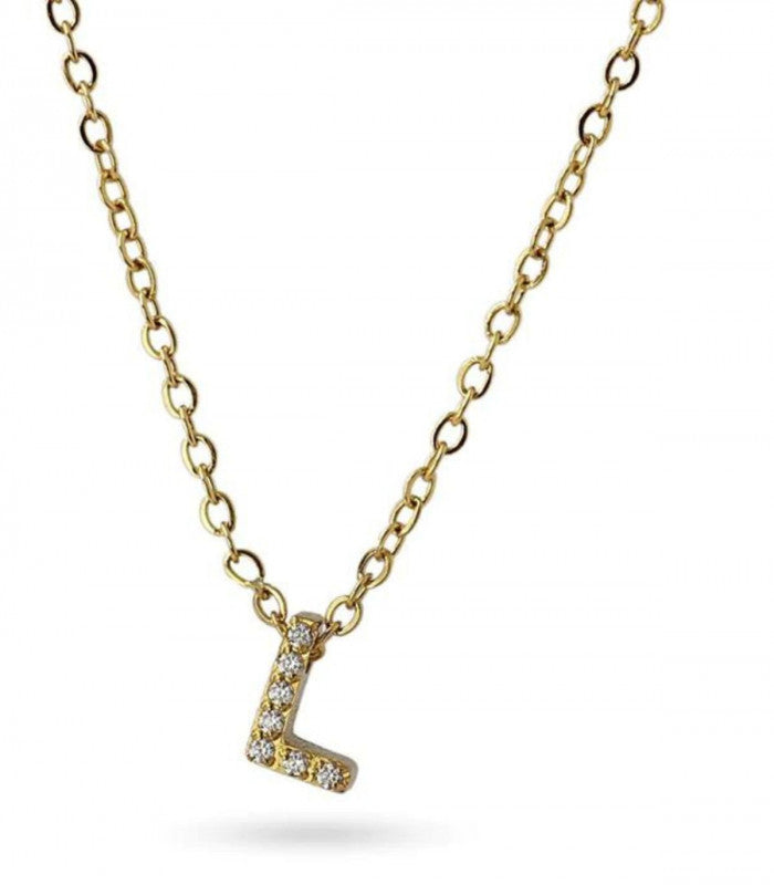 Collar stones dorado inicial letra l anartxy 1
