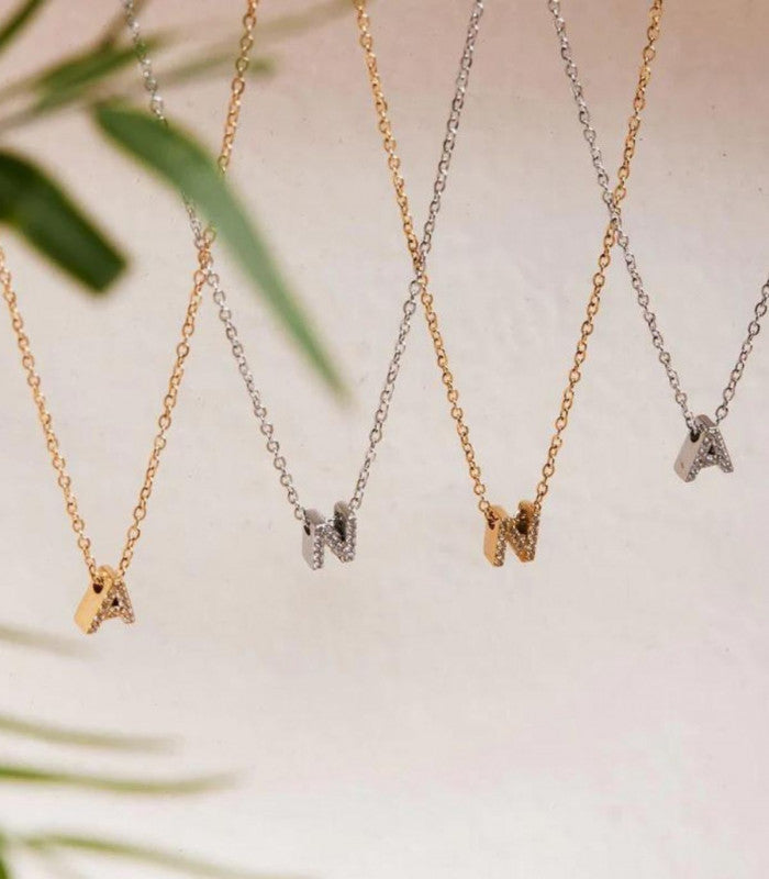 Collar stones dorado inicial letra n anartxy 2