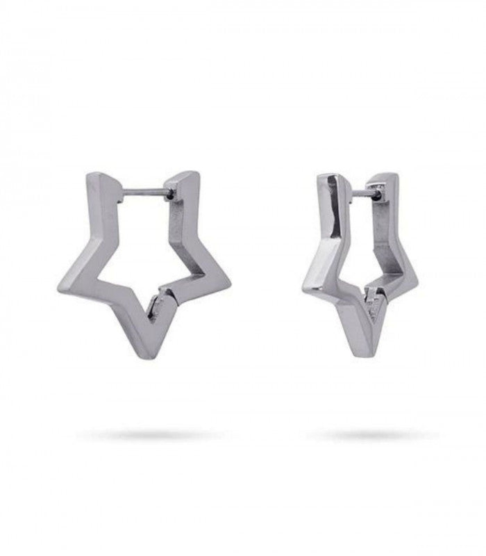 Pendiente aro estrella plateado anartxy 1