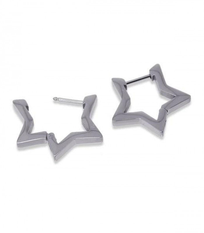 Pendiente aro estrella plateado anartxy 2