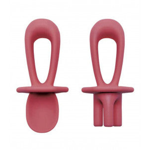 Cubiertos entrenamiento silicona burdeos tiny twinkle 1