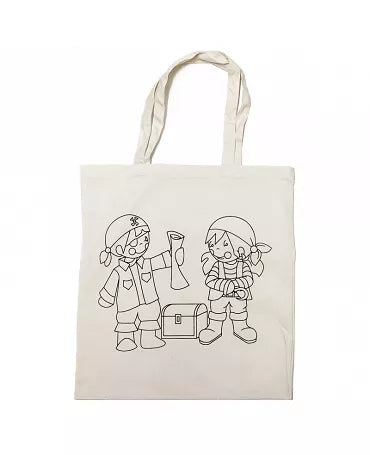 Textil BOLSA Algodón Prediseño PIRATAS 38x42cm 1