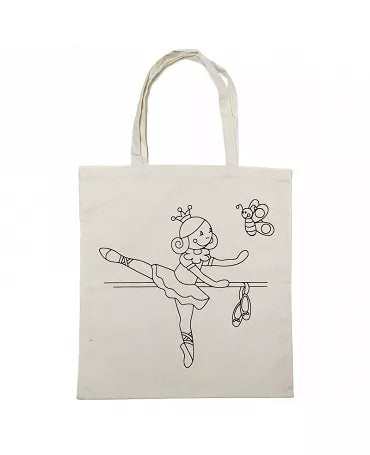 Textil BOLSA Algodón Prediseño BAILARINA 38x42cm 1